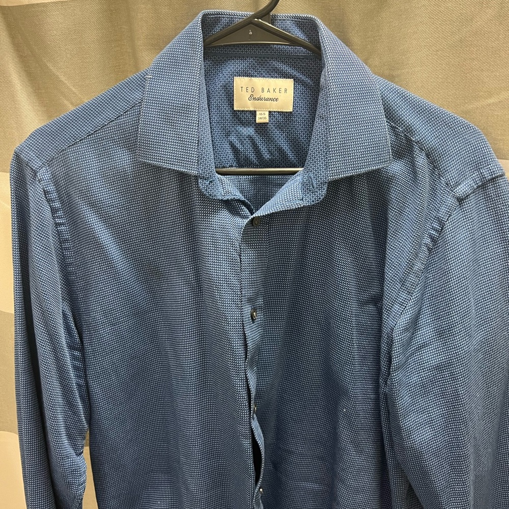 Ted Baker Endurance Dress Shirt 15.5 N 34/35 Sleeve.